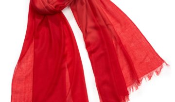 Echarpe en cachemire 70×190, voile de cachemire unie – Rouge