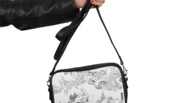 Sac Bandoulière MALFROY Toile de Jouy – Noir