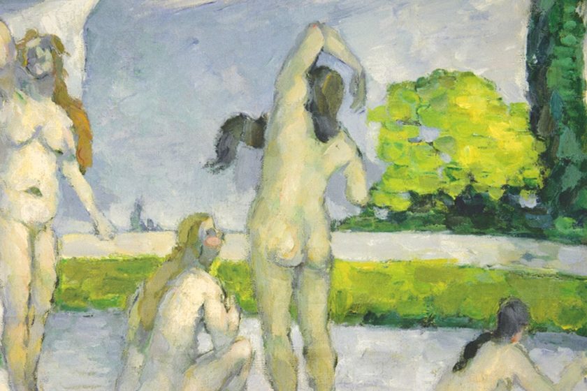 Carré de soie 67, Twill de soie imprimé Cézanne Baigneuse