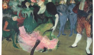 Carré de soie 90, twill de soie imprimé Toulouse Lautrec Le Boléro – Roulotté Rose