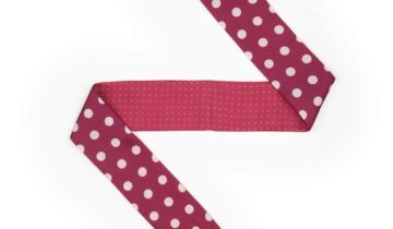 Bandeau de soie 6×86, twill de soie imprimé Gros Pois et mini Pois – Rouge