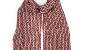 Echarpe en laine et soie 46×180 imprimée Absolu – Rouge