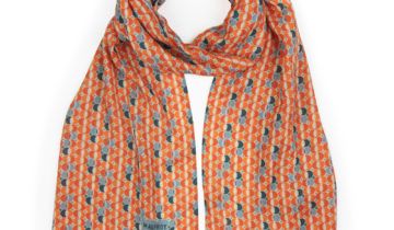 Echarpe en laine et soie 46×180 imprimée Absolu – Orange