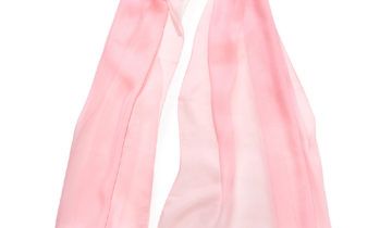 Echarpe en soie 67×180, mousseline de soie unie – Rose