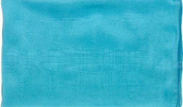 Echarpe en soie 67×180, mousseline de soie unie – Bleu Turquoise