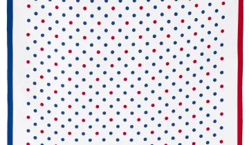 Carré de soie 49, twill de soie imprimé Pois – Bleu Blanc Rouge