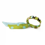 Bracelet plaqué Or et Lien en Twill de soie imprimé Pois – Vert Jaune