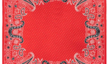 Carré de soie 67, twill de soie imprimé Bandana – Rouge