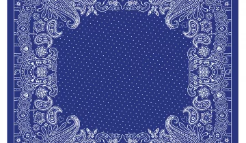 Carré en coton et soie 67 imprimé Bandana – Bleu