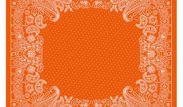 Carré en coton et soie 67 imprimé Bandana – Orange