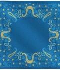 Carré de soie 67, twill de soie imprimé Bandana - bleu