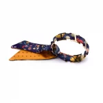 Bracelet plaqué Or et Lien en Twill de soie imprimé Liberty de l’artiste Victoria Ball – Violet